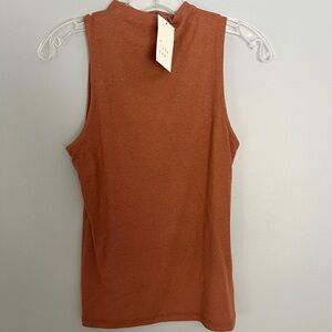 A New Day Ribbed Rust Colored Tank Tank